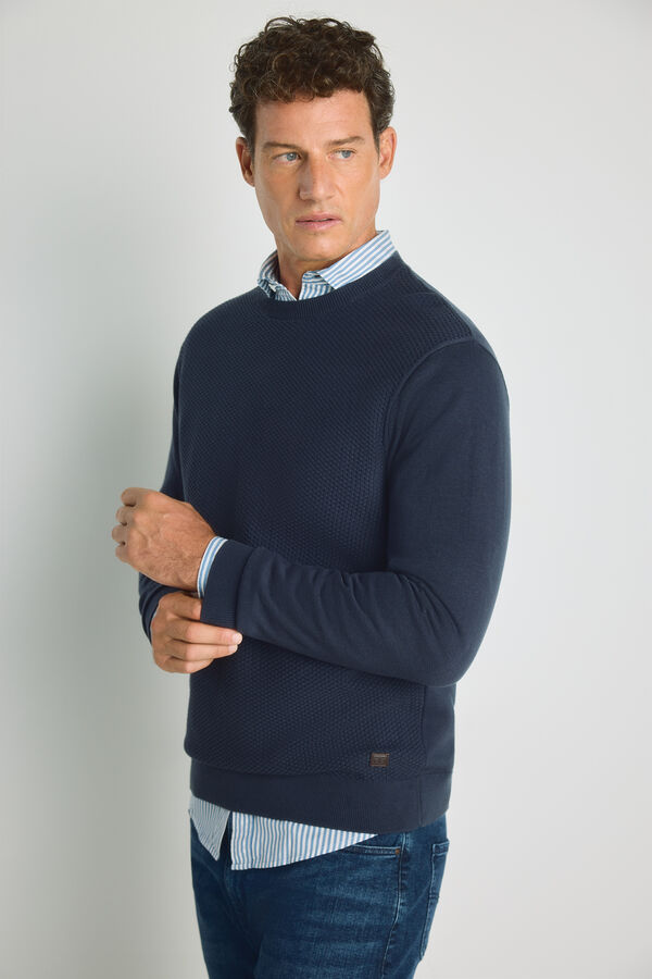 Milano Jersey cuello caja Navy