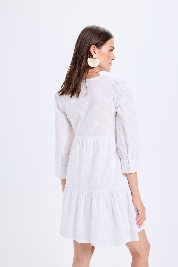 Milano Vestido curto bordado Branco