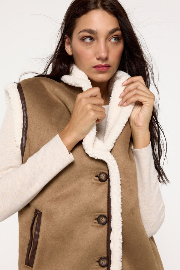 Milano Chaleco doble faz Beige