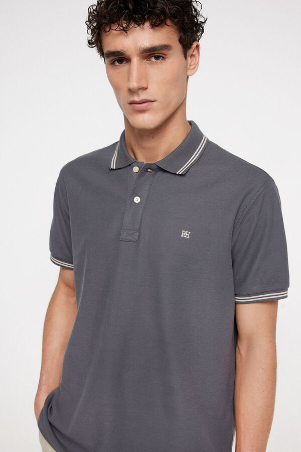 Fifty Outlet Polo PDH tipping em contraste Cinzento oscuro