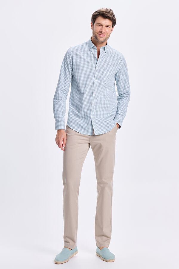 Milano Camisa Twill Cuadros Estampado verde