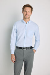 Milano Camisa lisa manga larga Azul Claro