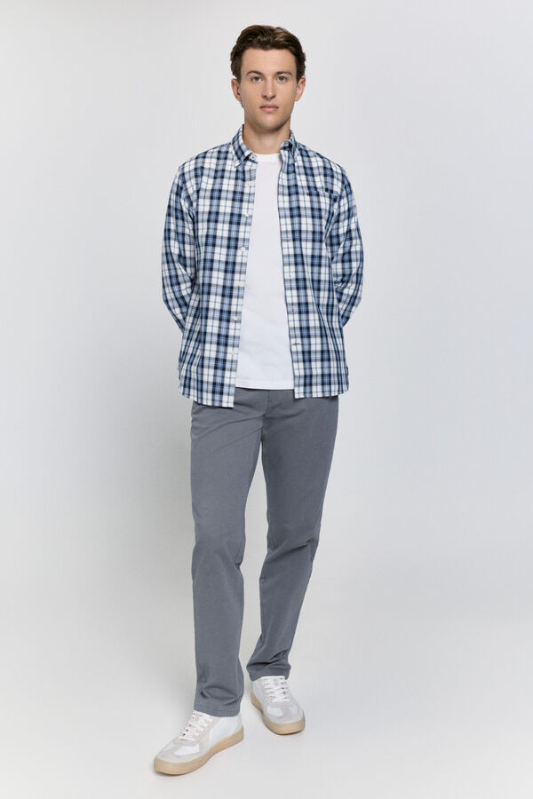 Pedro del Hierro Calças chino com ajuste confortável Cinza claro