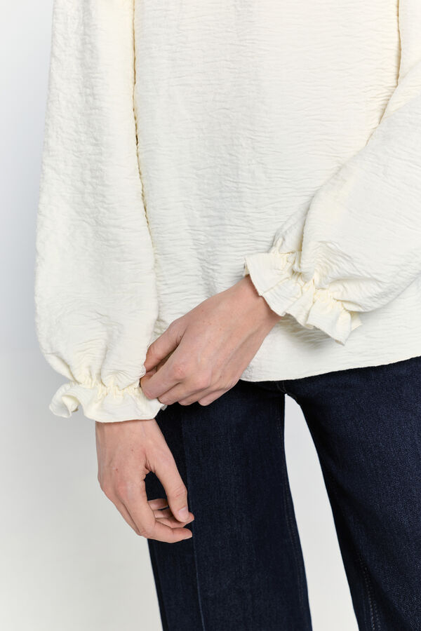 Milano Camisa fluida con cuello y puños elásticos Marfil