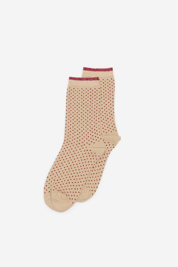 Milano Meias Lurex de bolinhas Bordeaux