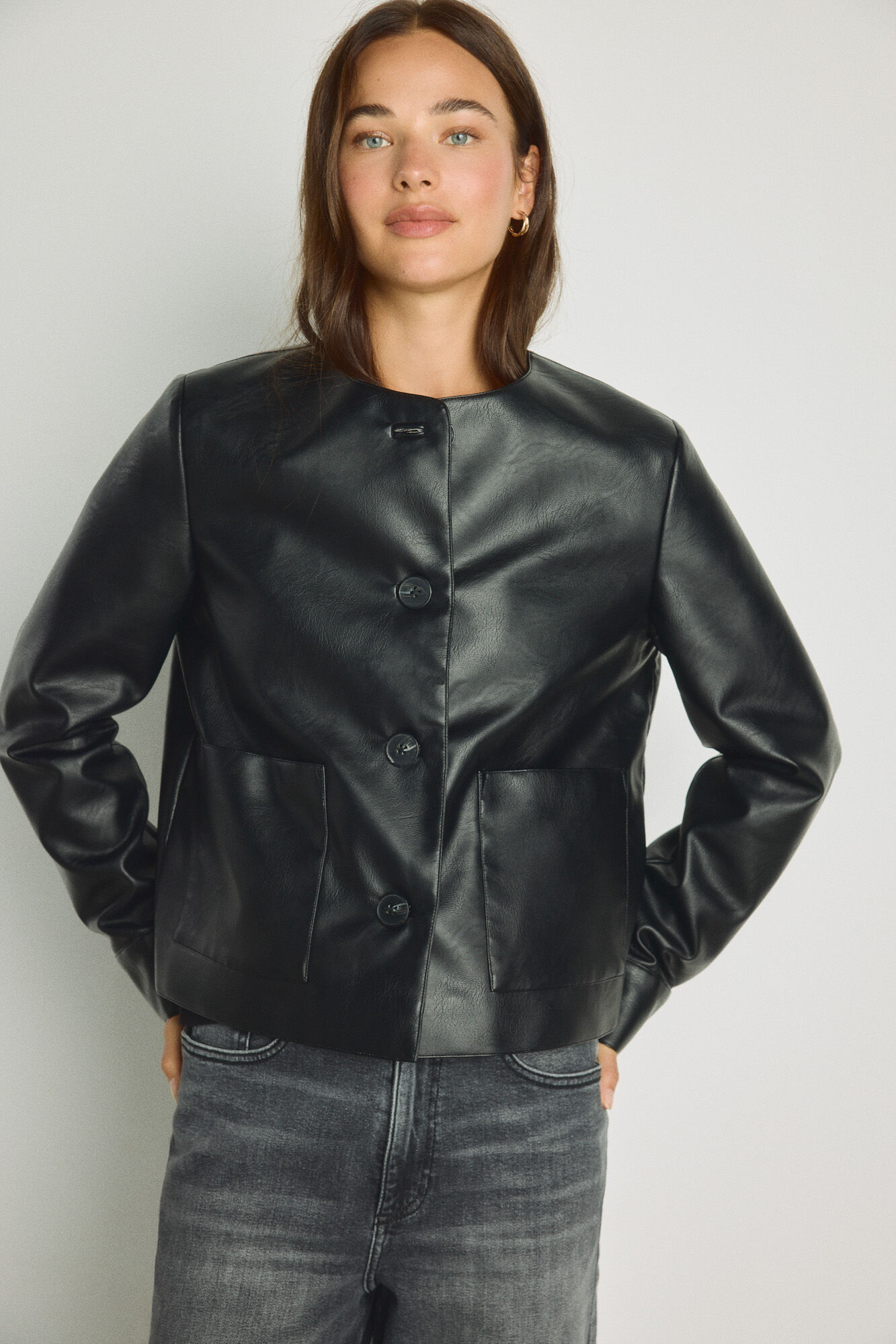 Milano Chaqueta corta efecto piel