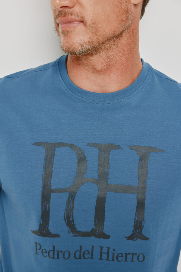 Pedro del Hierro T-shirt de manga curta estampada Azul