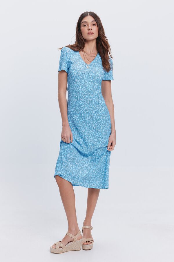 Milano Vestido midi tejido circular Azul