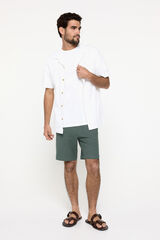 Milano Bermuda Aspeto Linho. Verde