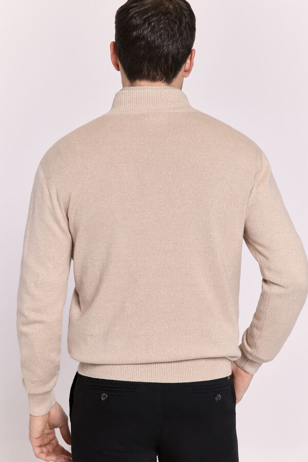 Milano Jersey semicisne cremallera Beige