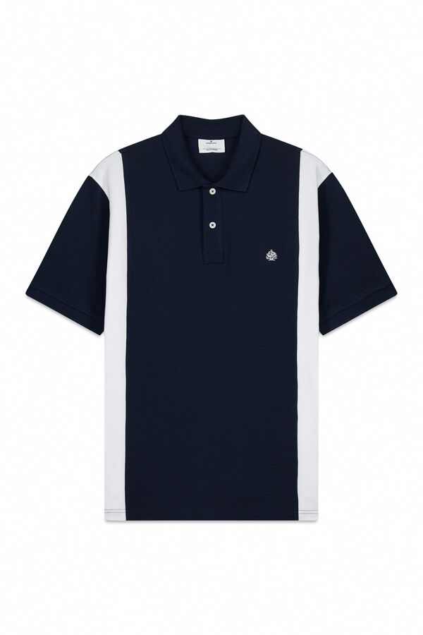 Springfield Polo de riscas de manga curta Azul