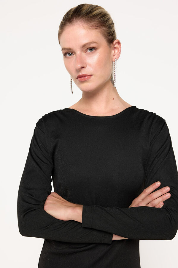 Milano Vestido midi elástico Negro