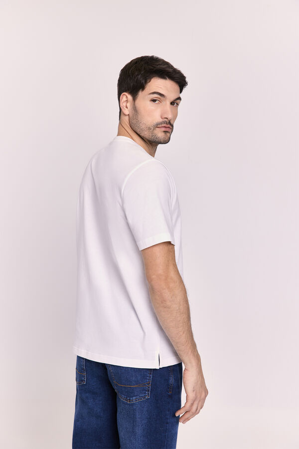 Pedro del Hierro Camiseta b&aacute;sica con logo bordado Blanco