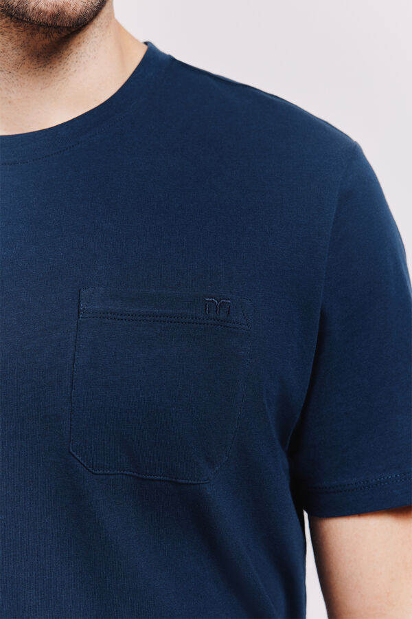 Milano Camiseta b&aacute;sica con bolsillo Navy