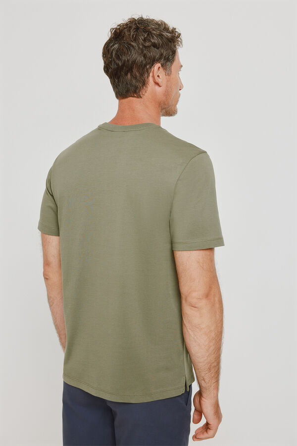 Pedro del Hierro T-shirt de manga curta estampada C&aacute;qui escuro