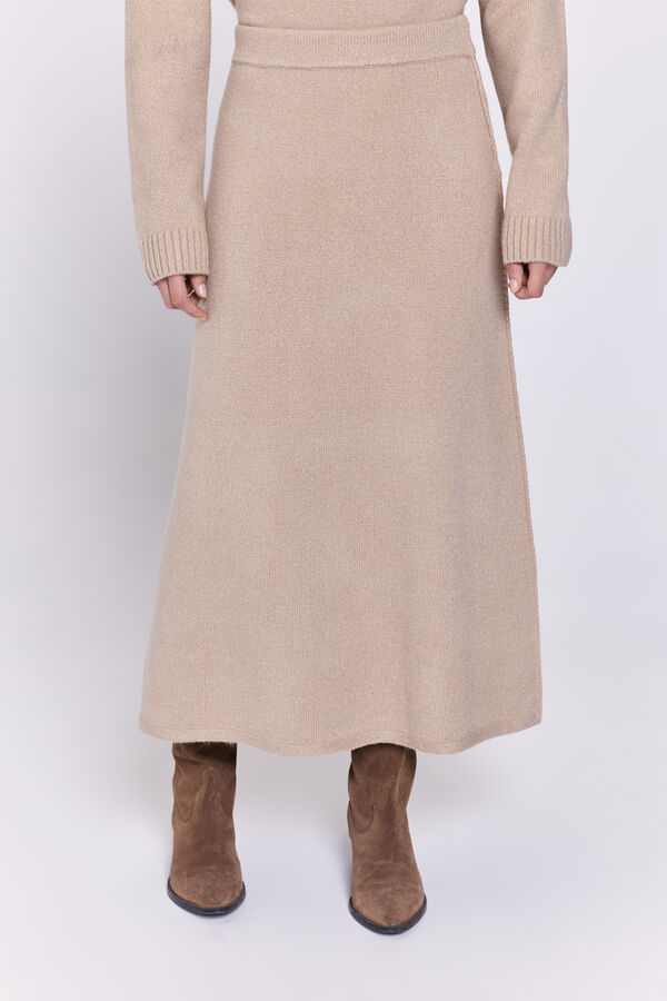 Milano Falda largo midi punto Beige/Claro