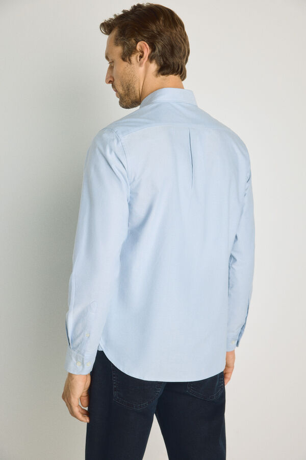 Pedro del Hierro Camisa lisa manga larga Azul Claro
