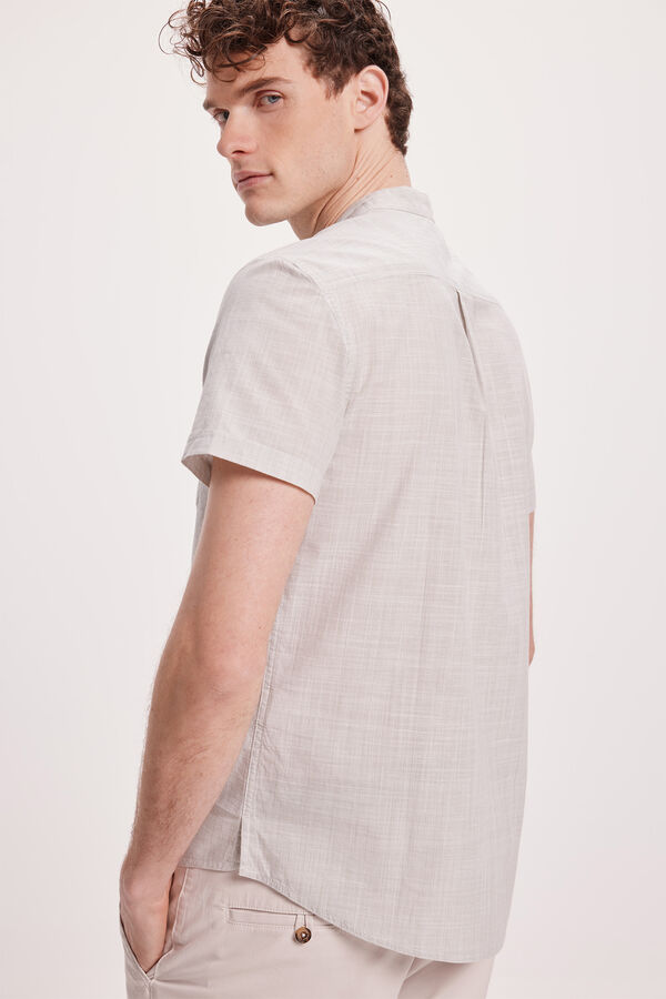 Milano Camisa Slub Estampado branco