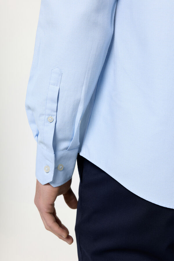 Milano Camisa social com estrutura Milano Azul