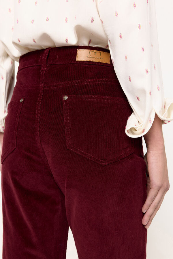 Milano Pantal&oacute;n cinco bolsillos pana Granate