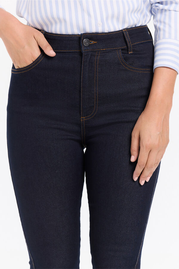 Milano Calça jeans push-up de cintura média Marinho