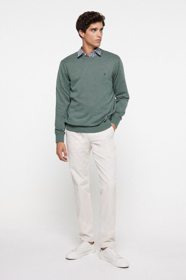 Pedro del Hierro Jersey b&aacute;sico algod&oacute;n PDH Verde