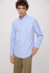 Fifty Outlet Camisa Pinpoint Lisa Azul indigo