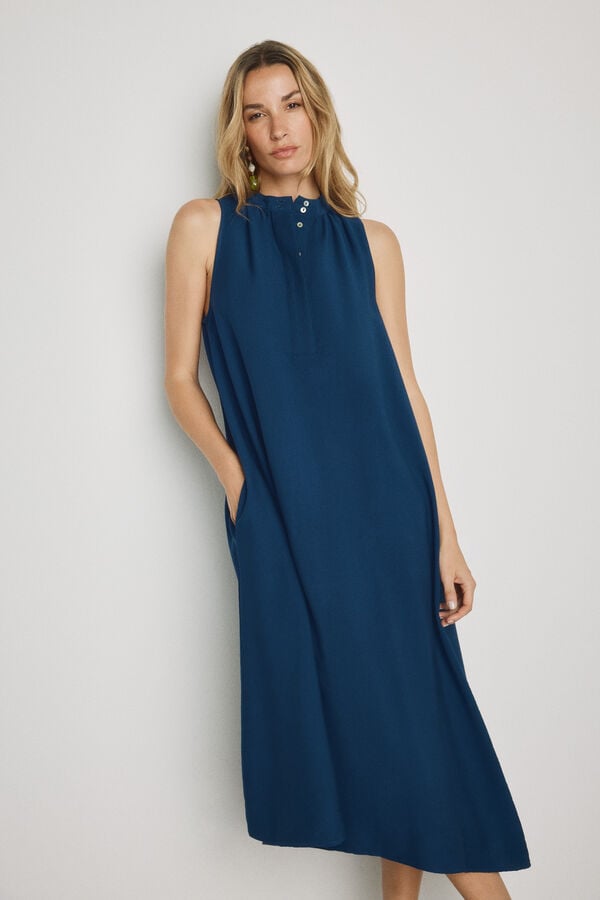 Milano Vestido halter Marinho