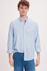 Springfield Camisa Oxford SPF Rayas Azul