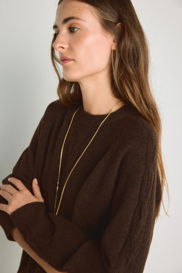 Milano Camisola gola redonda com estrutura Camel