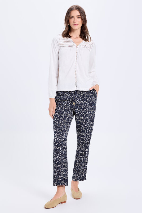 Milano Camiseta combinada de manga comprida Branco