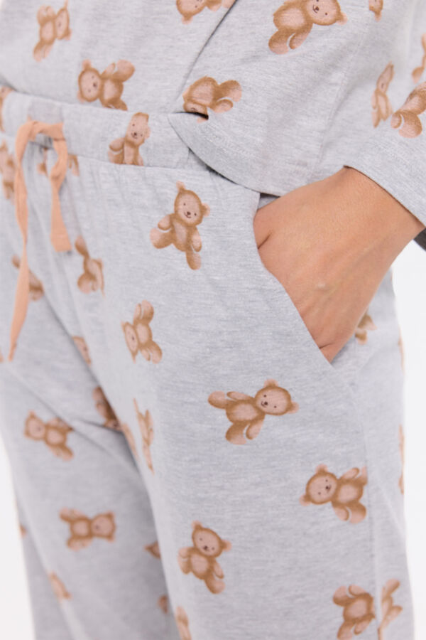 Milano Pijama de pelúcia Cinza claro