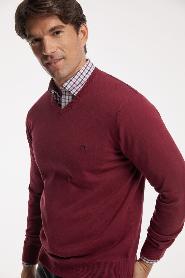 Fifty Outlet Jersey cuello pico Vinho