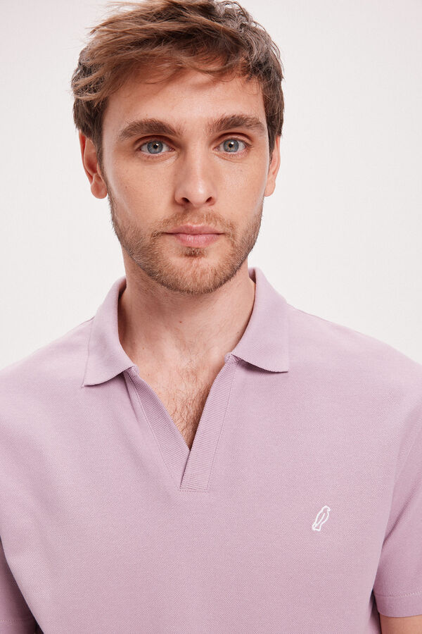 Milano Polo de gola aberta P&uacute;rpura