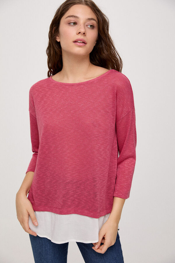 Fifty Outlet Camiseta combinada faldón Rosa