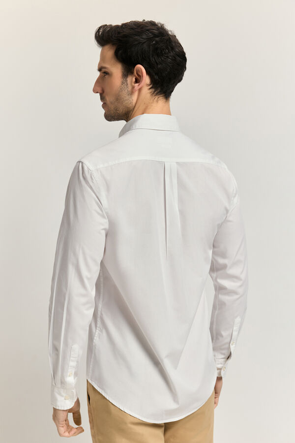 Milano Camisa lisa manga larga Blanco