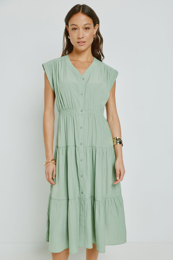 Milano Vestido escote pico Verde