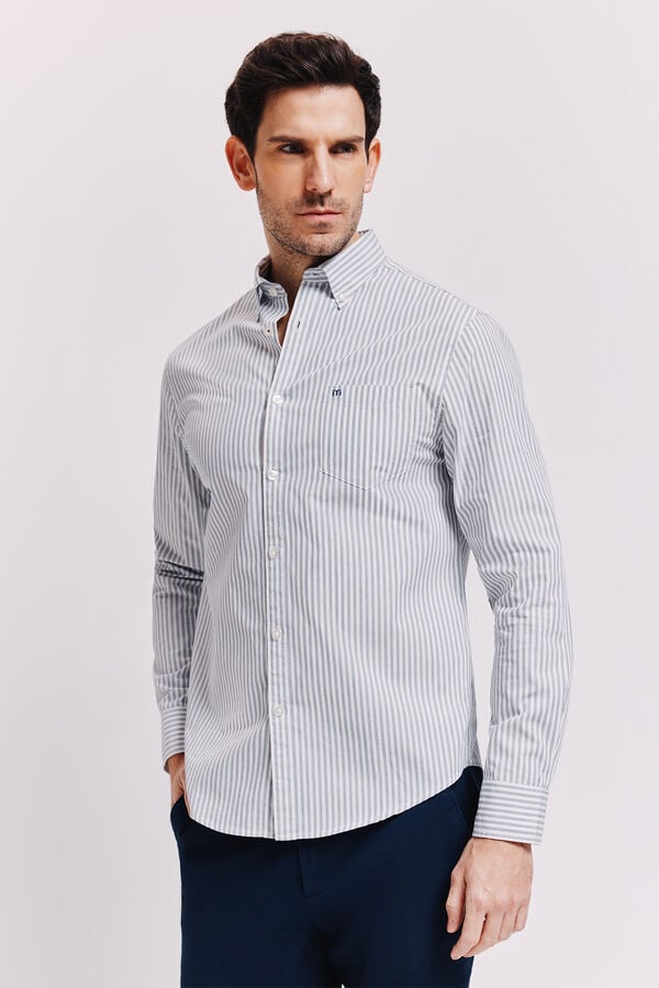 Milano Camisa rayas manga larga Navy