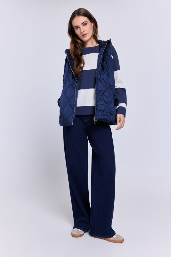 Milano Colete acolchoado com capuz Marinho