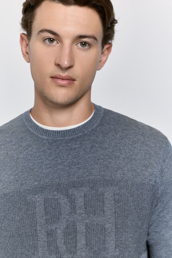 Pedro del Hierro Jersey cuello caja logo Gris Claro