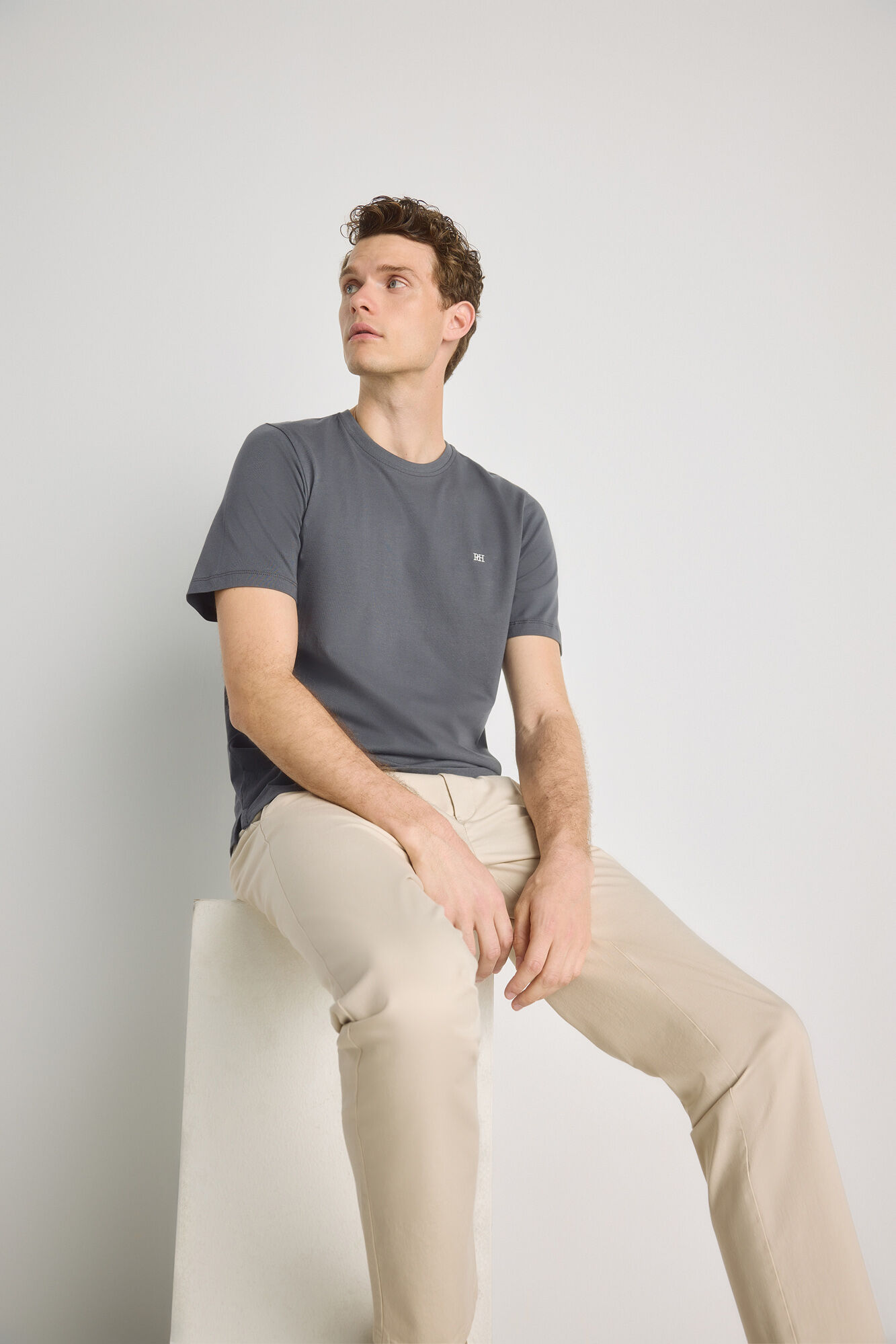 Pedro del Hierro Camiseta b&aacute;sica con logo bordado