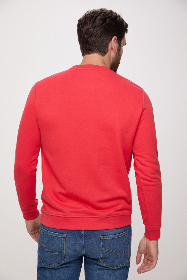Fifty Outlet Sweatshirt gola caixa confecionada com print posicional Vermelho