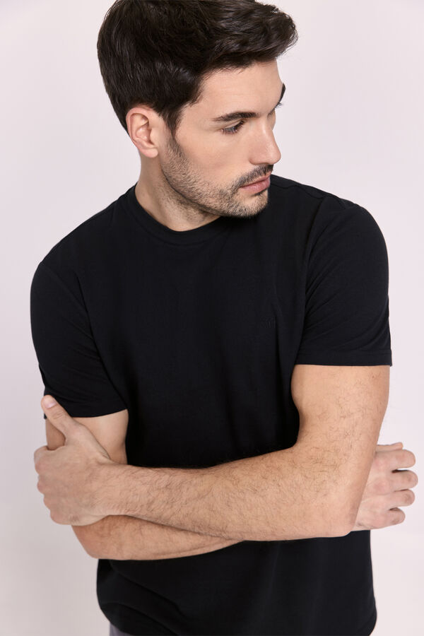 Milano T-shirt manga curta piqué Preto