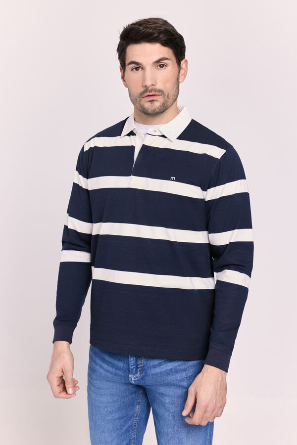 Milano Polo rayas manga larga Navy