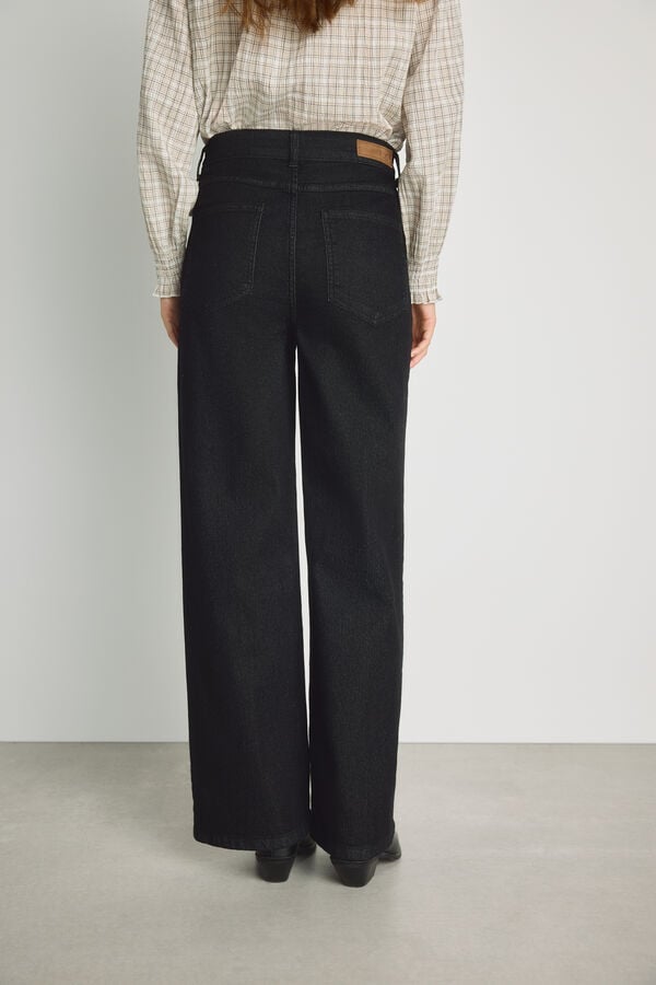 Milano Cal&ccedil;a jeans larga Cinzento oscuro