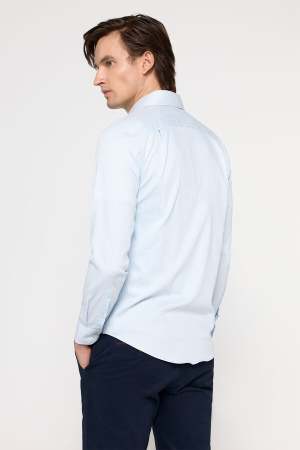 Milano Camisa Stretch Rayas Azul