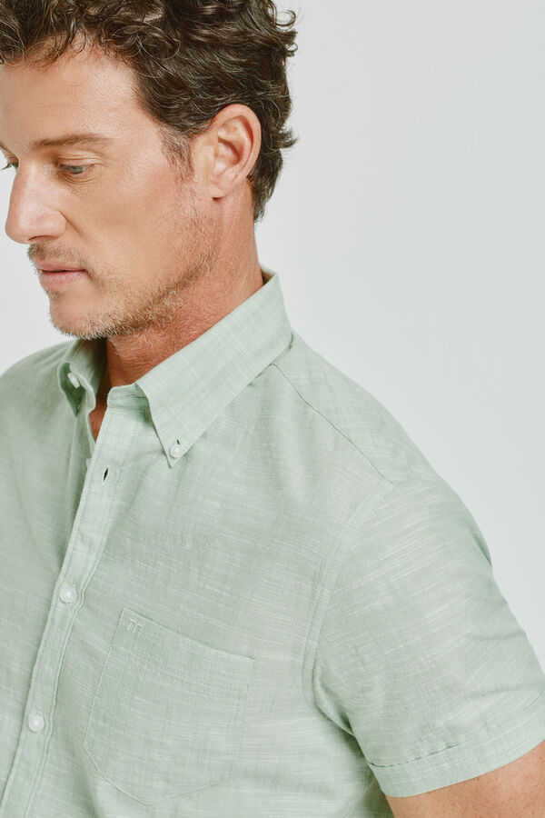 Milano Camisa lisa de manga curta Verde