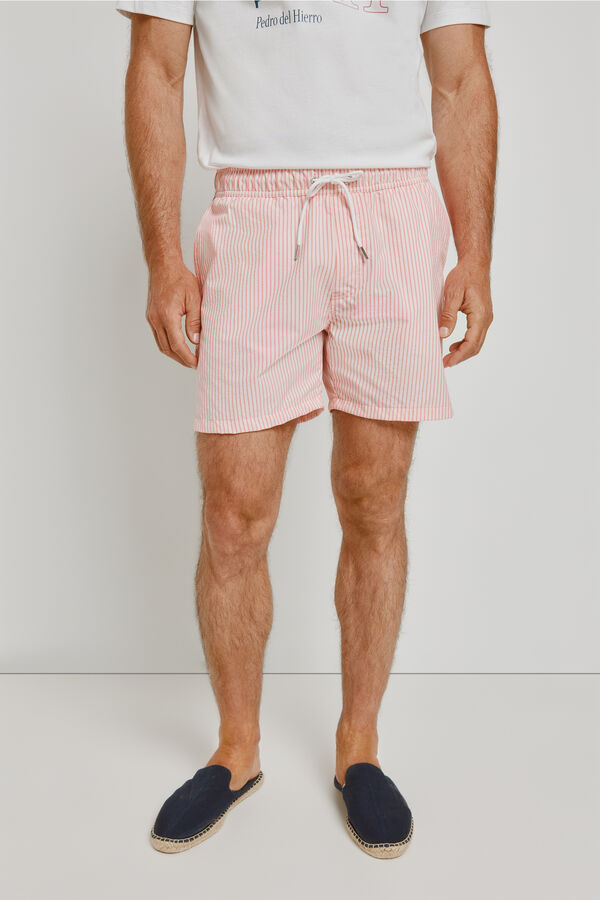 Pedro del Hierro Fato de banho &agrave;s riscas Rosa