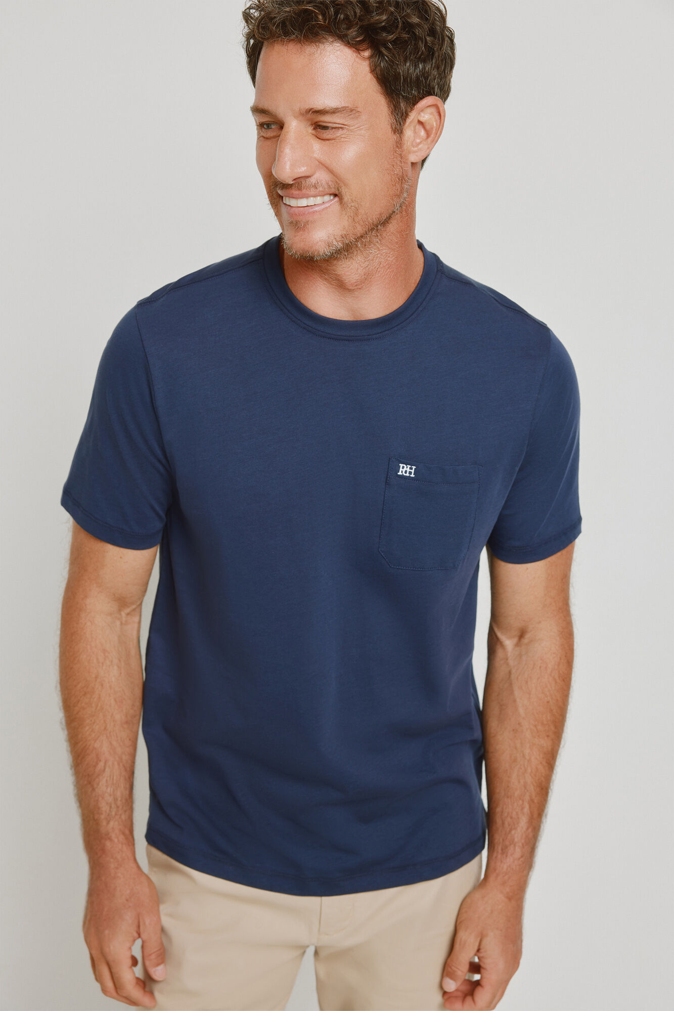 Pedro del Hierro T-shirt b&aacute;sica com logo bordado