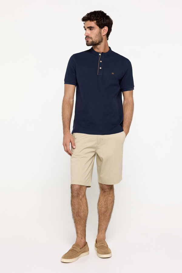 Fifty Outlet Polo pique PDH cuello Mao Navy